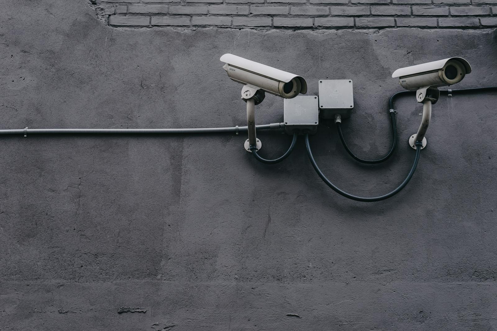 Wall-mounted residential security camera, similar to the one used in this project